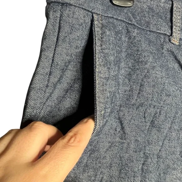 Marella Amedea Trousers Cropped In Navy Size 12 - Picture 6 of 8